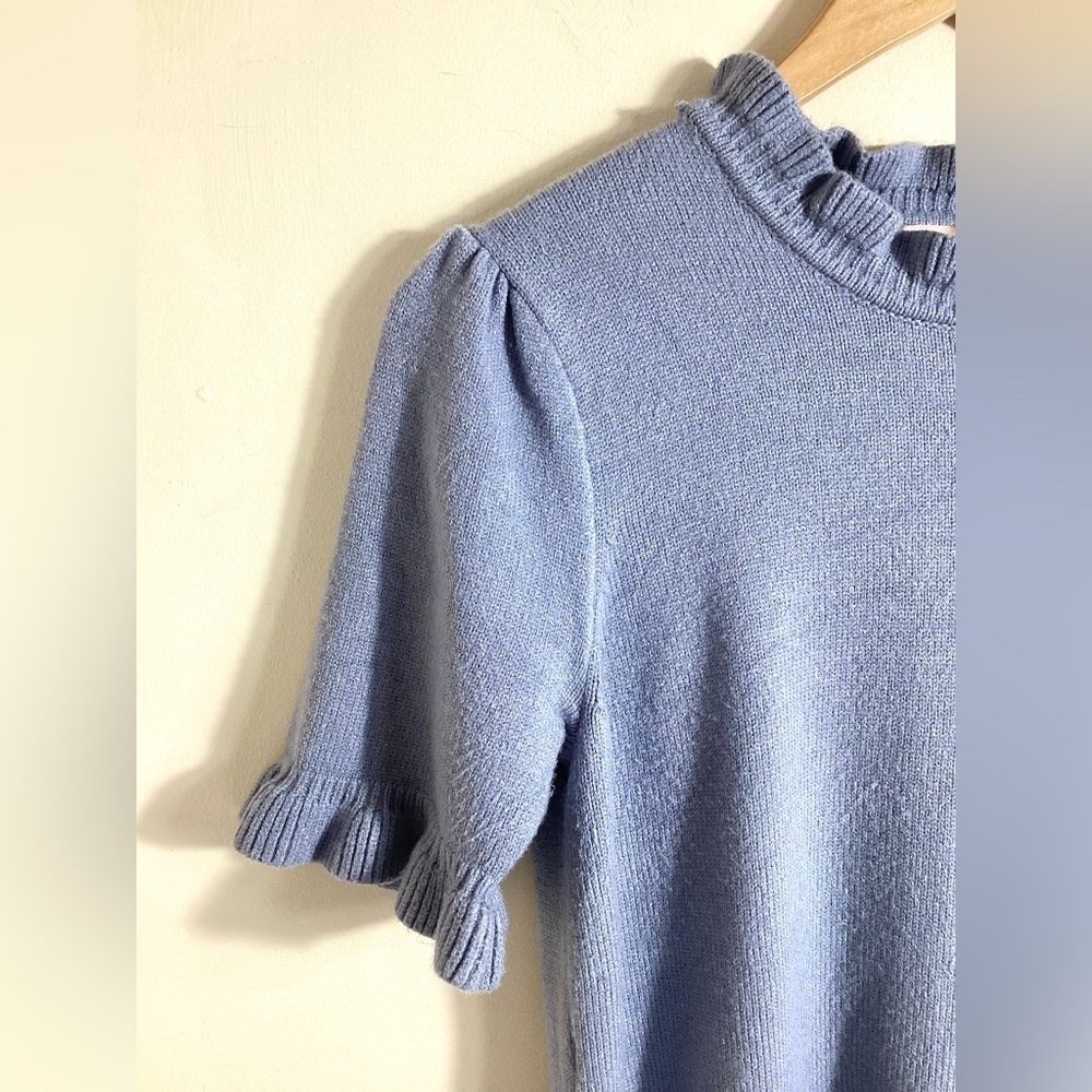 Philosophy Light Blue Ruffle Sweater - Picture 3 of 10